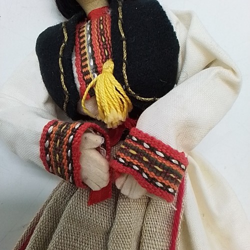 Vintage Draht gerahmtes Tuch Puppe Souvenir osteuropäische Sammlerpuppe 9 Zoll - Bild 12 von 13