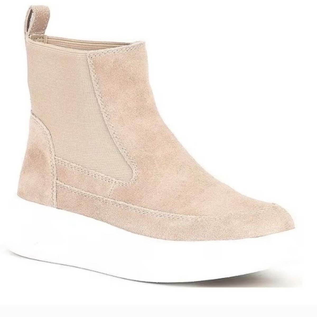 Nurture Atna Rebalance Platform High Top Suede Cream Leather  display picture 1