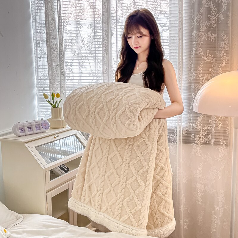 Plaid Blanket Thick Winter Bed Blankets Warm Fleece Blanket Wrap Kids  Bedspread | eBay