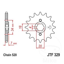 JT Front Sprocket 13 Tooth 520 Pitch JTF329.13 For Honda TLR 200 Reflex G 1986