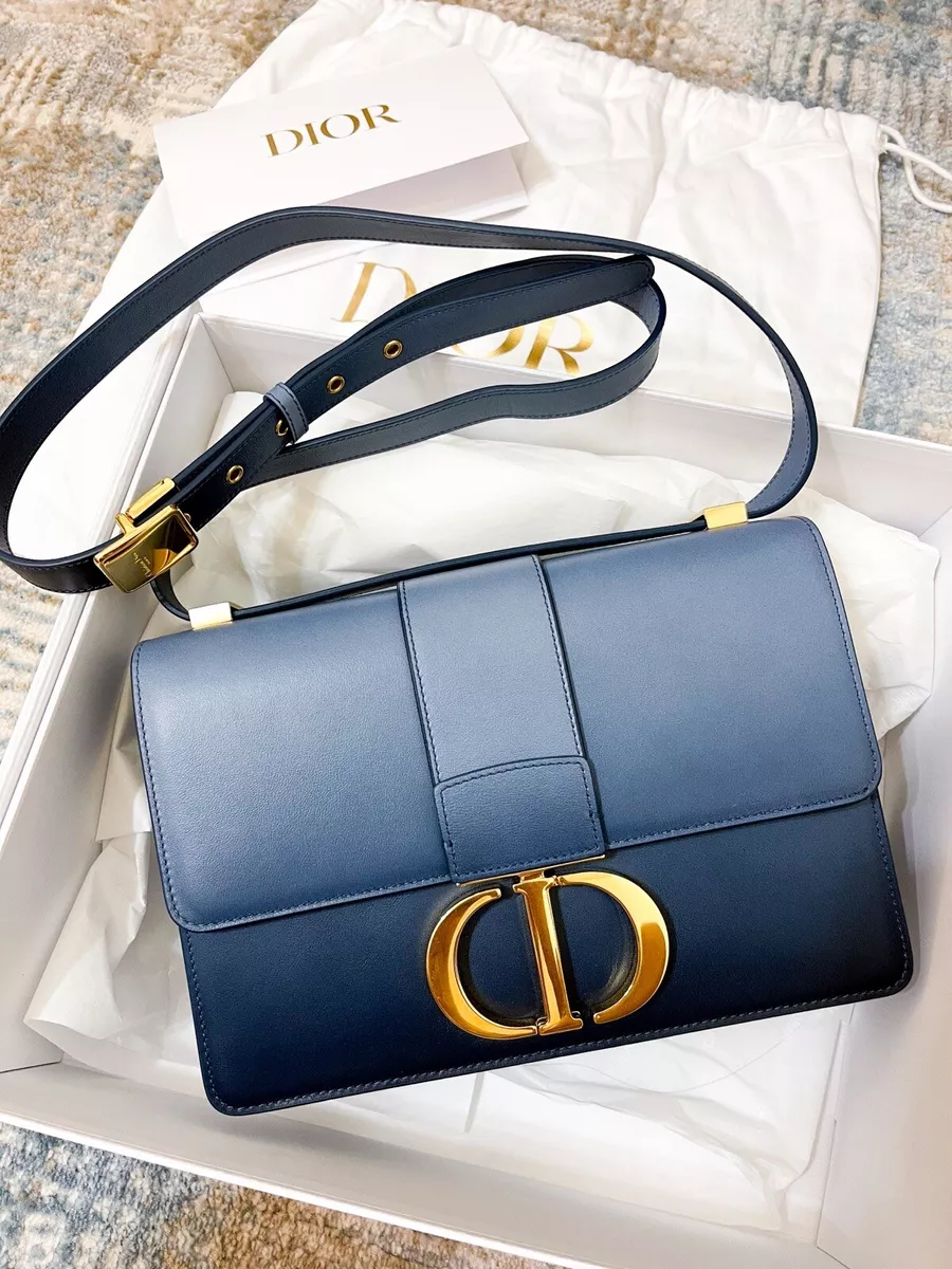 *AUTH Dior 30 Montaigne Bag - Indigo Blue Gradient Calfskin