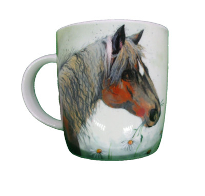 Becher - Pferd- Mug  - nach Aquarell von Alex Clark - Inhalt 350 ml - Porzelan