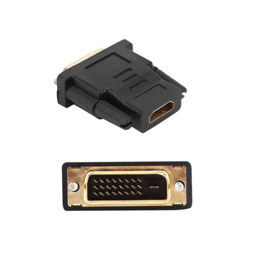 24+1Pin DVI Male to HDMI Female adapter Gold-Plated M F Converter For HDTV LCD - Afbeelding 1 van 7
