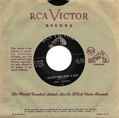 ARNOLD, Eddy  (I Wouldn't Know Where..) RCA 47-6699 w/line = VINTAGE MINT record