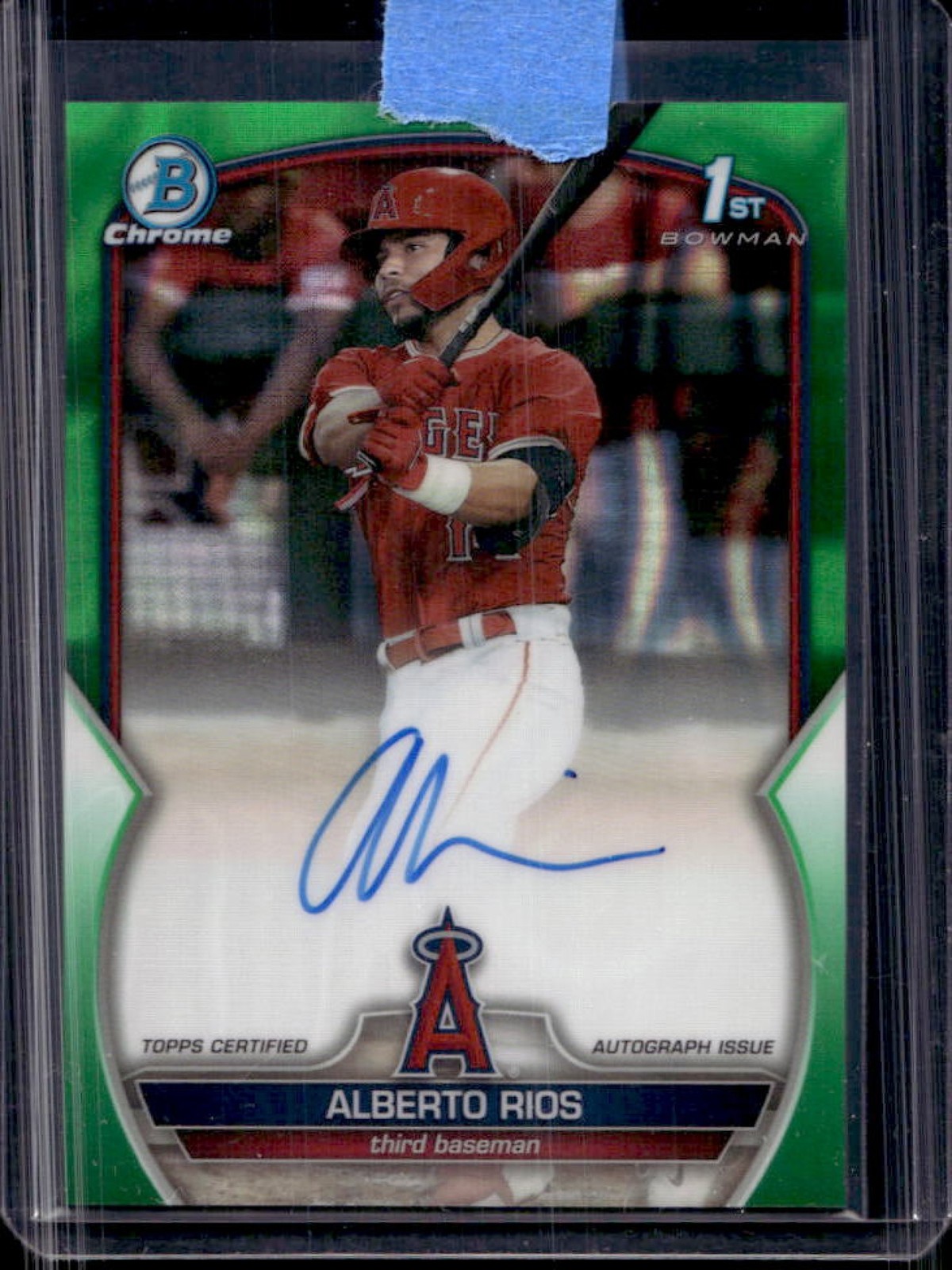 2023 Bowman Draft Alberto Rios Chrome Auto Green Lava Refractor 1st #/99 Angels