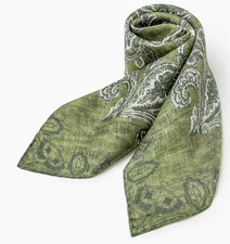 100 Silk 20" small square Scarf men Women neckerchief Wrap paisley green SC20-5