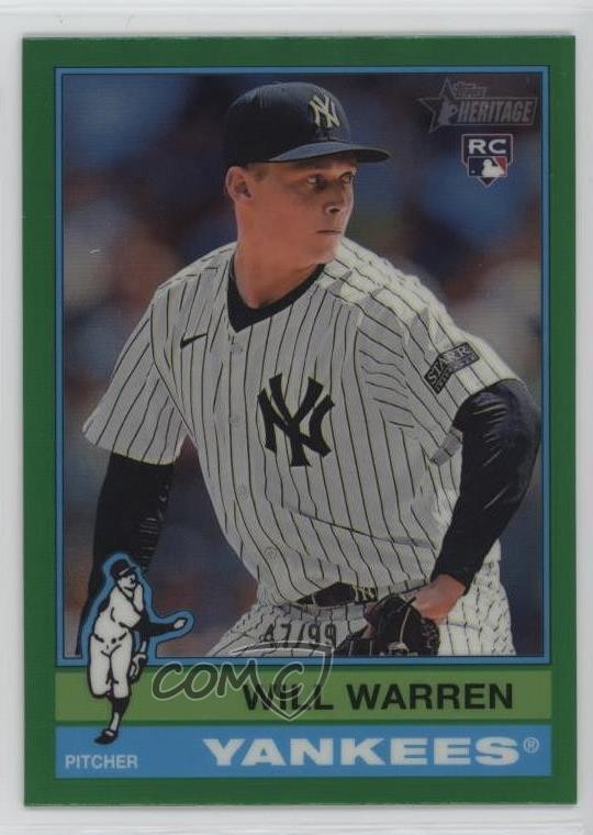 2025 Topps Heritage Chrome Green Border 47/99 Will Warren #281 Rookie RC 10q8