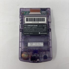 Nintendo Game Boy Color Clear Purple Handheld Console CGB-001 Tested