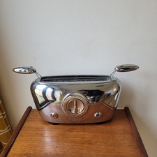 Viceversa Luca Trazzi Retro Silber Chrom Toaster Vintage 50er Jahre inspiriert  