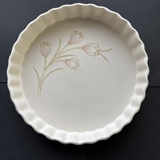 VINTAGE SIMPSONS OVENSTONE Cookware Quiche Flan Dish Spring Bouquet Floral 25cm