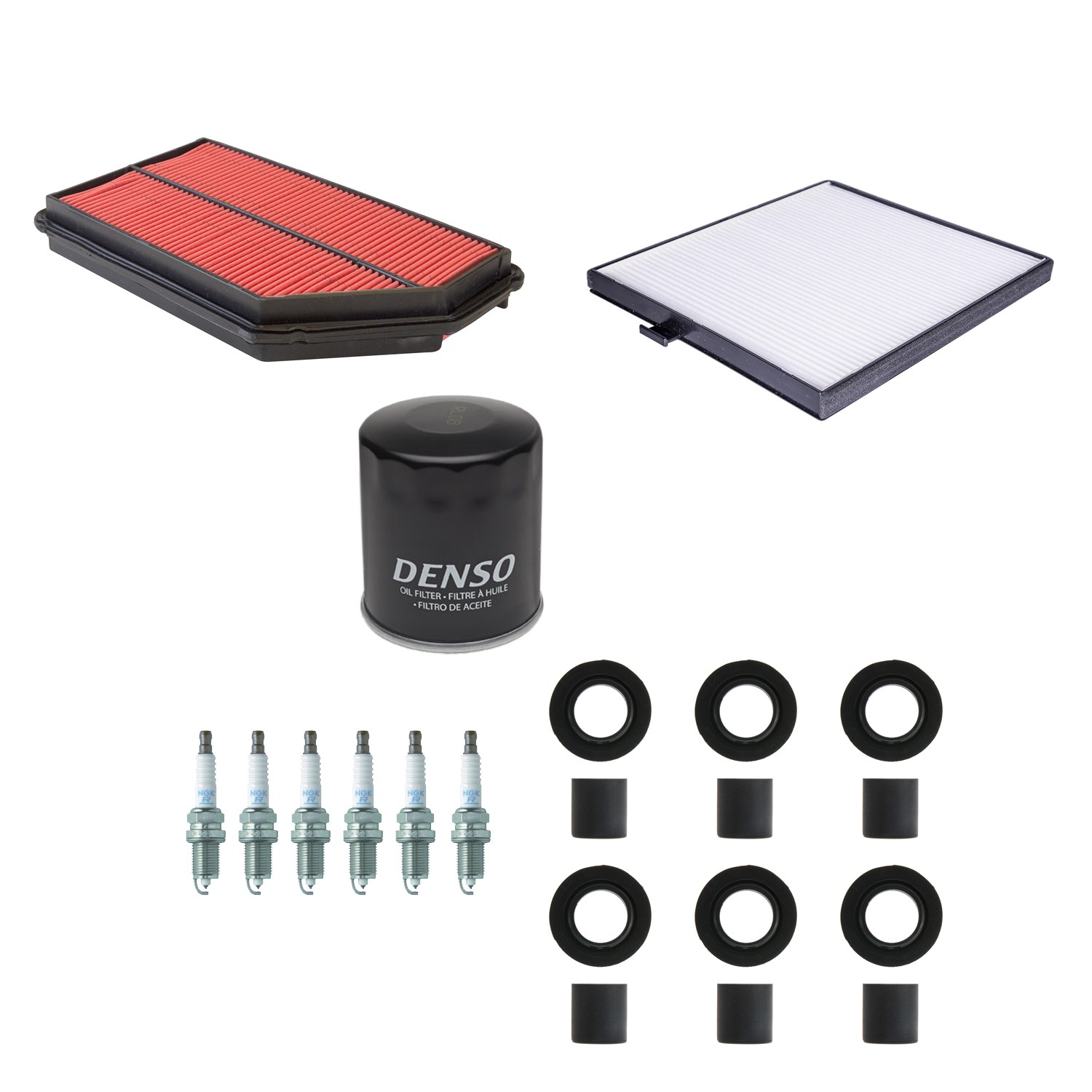 Denso Tune Up Kit NGK 6 Spark Plugs  Boots Kit for Pilot EX EX-L LX 3.5 V6 2005