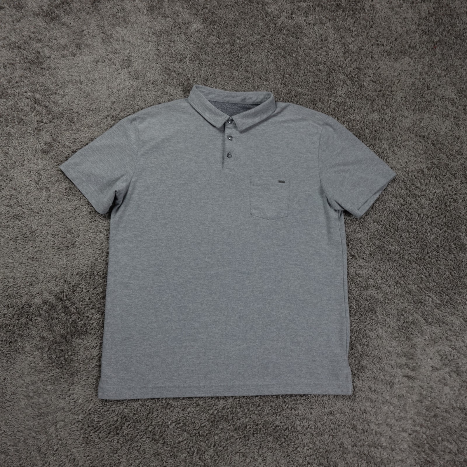 Vuori Mens Size XL Gray Short Sleeve Performance Ace Polo Shirt Pocket Stretch