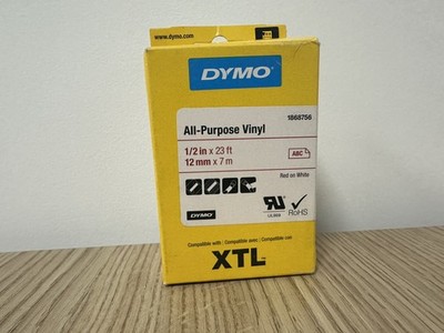Dymo 1868756 XTL 12mm x 7m Rolle Allzweckvinyl rot auf weiß 