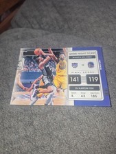 2021-2022 panini contenders basketball game night ticket de'aaron fox no1