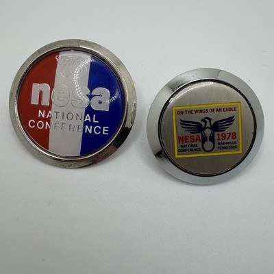BSA 2 NESA National Conference Neckerchief Slides Metal 1976 & 1978 Tenn SS-493