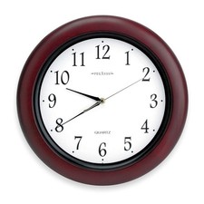 GRAINGER APPROVED 6NN69 Analog Clock,Wood,14" Diameter 6NN69