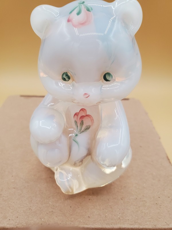 Fenton Handpainted  Bear Signed