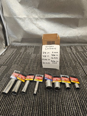 #ad 8 Pieces Husky Socket Assembly Chrome Finish Metric and SAE $59.95