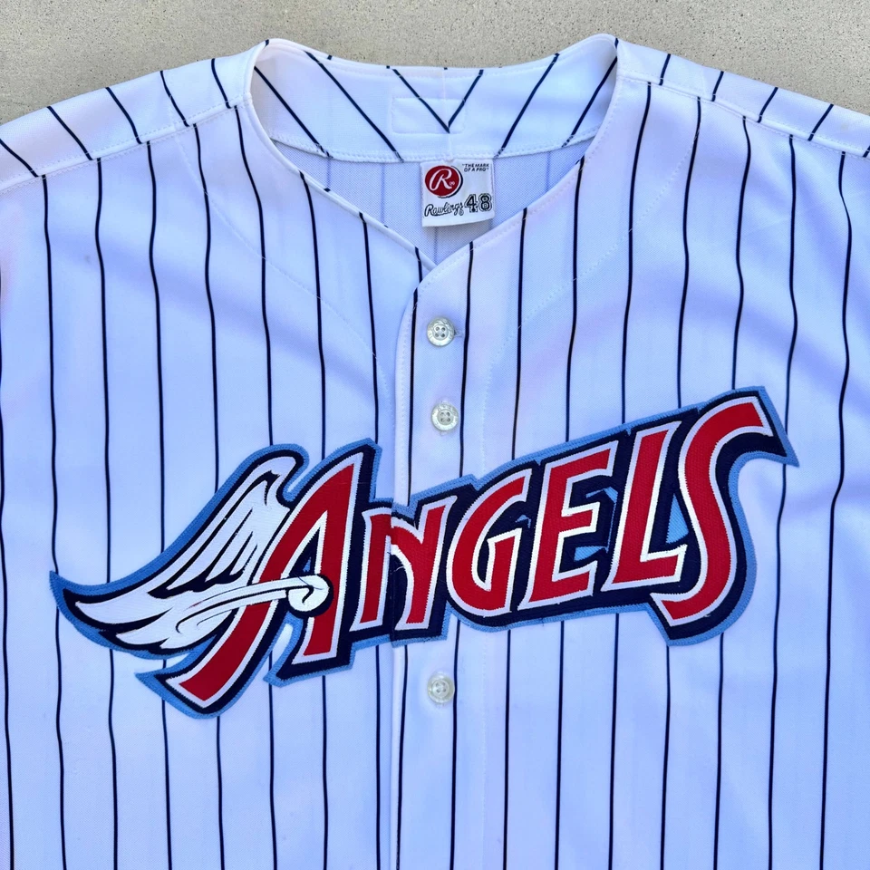 Rawlings Rare Anaheim Angels 2001 Home Baseball Jersey 100 Season Patch 48 - Image 2 of 4