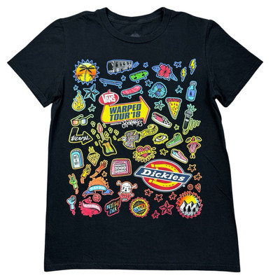 VANS WARPED TOUR 2018 Concert Punk Rock Skater Dickies Logo RARE t-shirt  size S