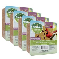 Hungrybird NaturAll Non-GMO High Protein Berry Suet Cake, Pack of 4 