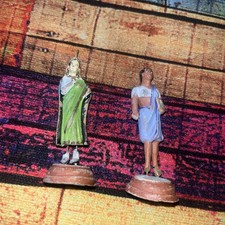 Vintage Hand Painted Terracotta Figurines – Pair of Folk Characters 