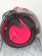 Vintage Red Hat Society Decorated Hat AWESOME CONDITION!!!!!!