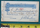 1894 Northampton to Boston Railroad Pass Boston & Maine Railway Massachusetts RR — photo 1