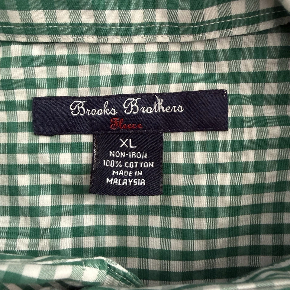 Camisa polar roja Brooks Brothers para niños talla XL verde guinga sin planchar 100 % algodón Foto 2 de 4