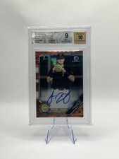 2019 1st Bowman Chrome Jared Triolo Orange Refractor /25 BGS 9 Auto 10 Pirates