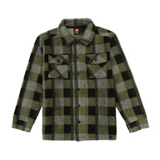 Quiksilver Boys Large14/16 Fleece Shirt Jacket - Gray Green Plaid