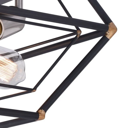 Vaxcel - Bartlett 3-Light Flush Mount in Industrial and Cage Style 8.75 Inches - Picture 2 of 4