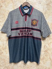 Vintage Manchester United 1995/1996 Away Umbro Football Shirt Soccer Jersey Sz L