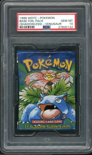 Pokemon Guaranteed Shadowless LONG CRIMP Booster Venusaur Art PSA 10 GEM MINT