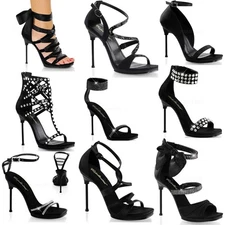 Pleaser Fabulicious Asymmetrical Sandals Stiletto High Heels Adult Women Chic2Xb