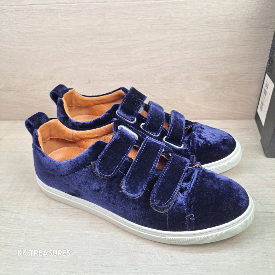 Whistles Aith Velvet Trainers Blue Shiny Casual Shoes Womens UK6 EU39 - Image 2 of 4