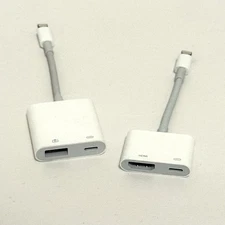 Apple Camera Adapter Lightning-to-USB + Lightning-to-HDMI Adapter  Bundle White