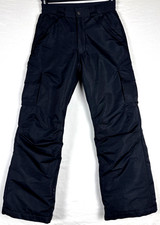 Pulse Black Cargo Snow Ski Pants Size Youth M 12/14 Insulated Snow Gaiter Winter