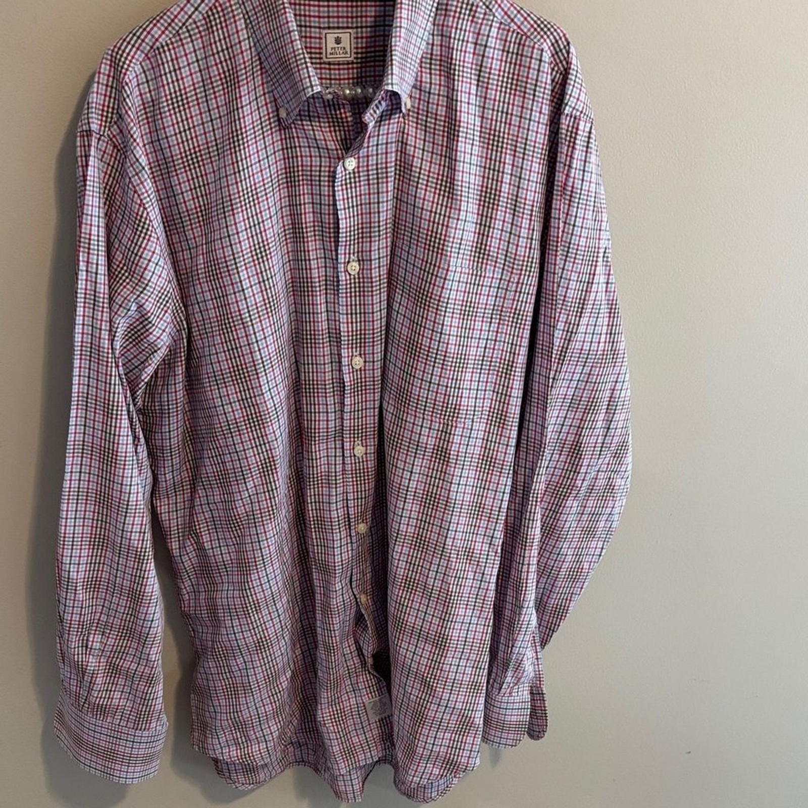 Peter Millar Multicolor Checkered Button-Down Shi… - image 1
