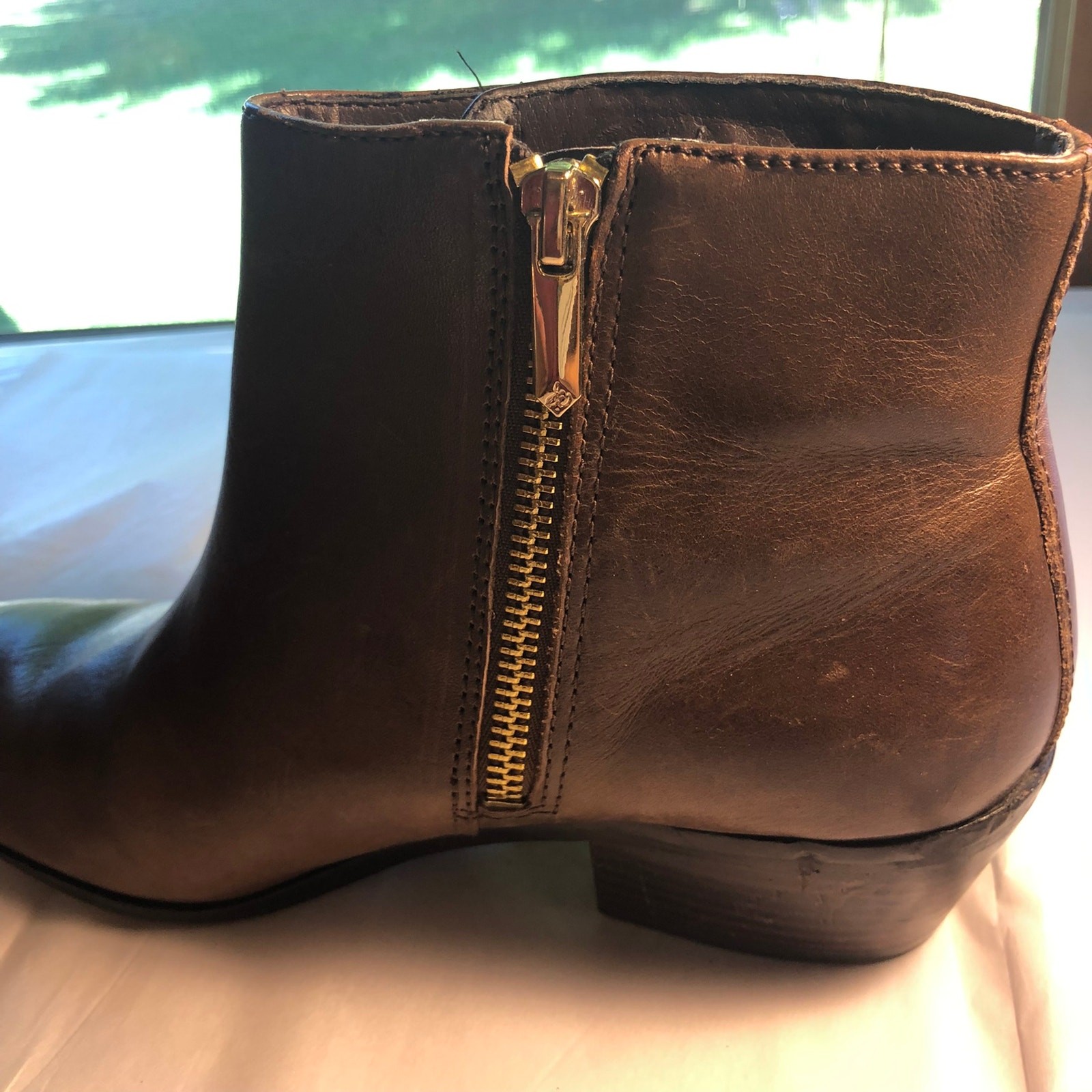 Sam Edelman brown leather booties solid buckle zi… - image 5