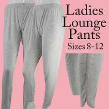 Ladies Lounge Pants Jersey Soft Grey Pyjama Bottoms Soft Comfy Casual Night Pjs