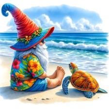 Gnomes Diamond Painting Kits for Adults, Beach 5D DIY Diamond,Art Kits for Begin