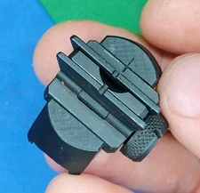 Fancy 3 Leaf Folding Rear Rifle Sight - Clamps To 10mm Dovetail Rib - LOOK NOS