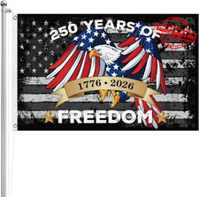 250th Anniversary USA Flag 3x5 FT Double Sided 3-Ply - Heavy Duty 1776-2026 Amer