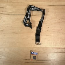 NBA Golden State Warriors Logo Black Gray Lanyard Detachable Buckle 23X1 Aminco