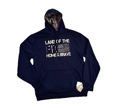 Mossy Oak NWT  Land Of The Free, Home Of The Brave  Patriotic Large Hoodie