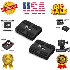 2 Pieces Metal Quick Release Plate with 1/4''-20 Camera Screw Tripod Mount Pl...