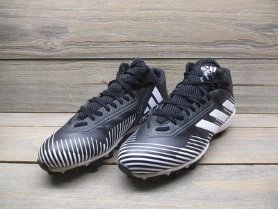 Adidas Bounce Mens 12.5 Baseball Cleats Shoes Black White Molded Studs Lace Up
