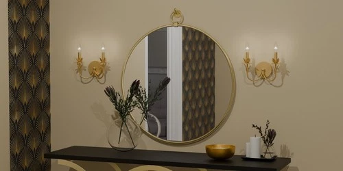 Gold Leaf Two Light Wall Sconce from the Maria Collection - Picture 6 of 7