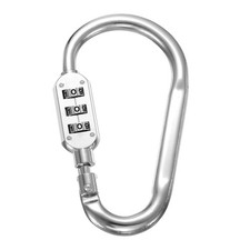 4.3 Inch Length Combination Locks, 3 Dial Digit Combo D-Ring Locking, Silver